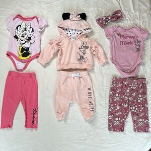 Bundle of Minnie Mouse, Disney Baby two piece outfits All are in GREAT CONDITION